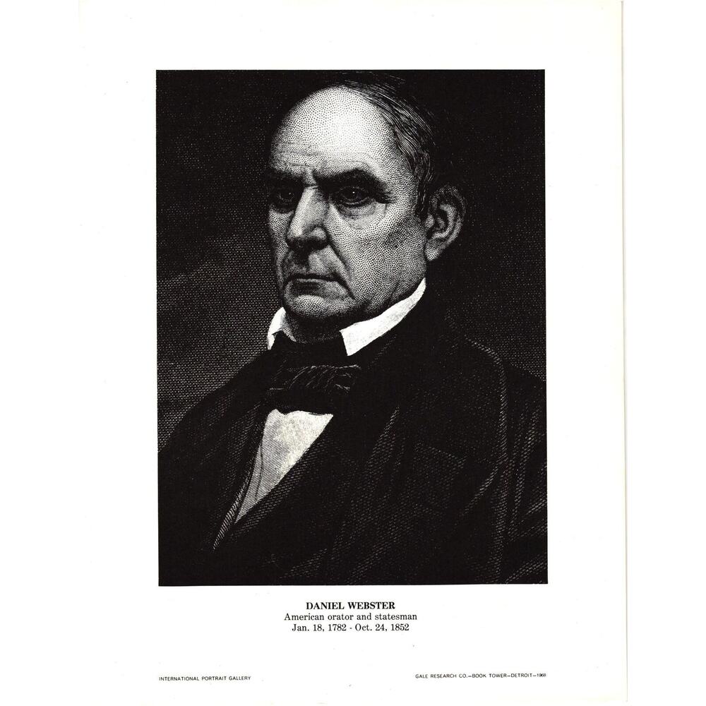 Daniel Webster Portrait by International Portrait Gallery 1968